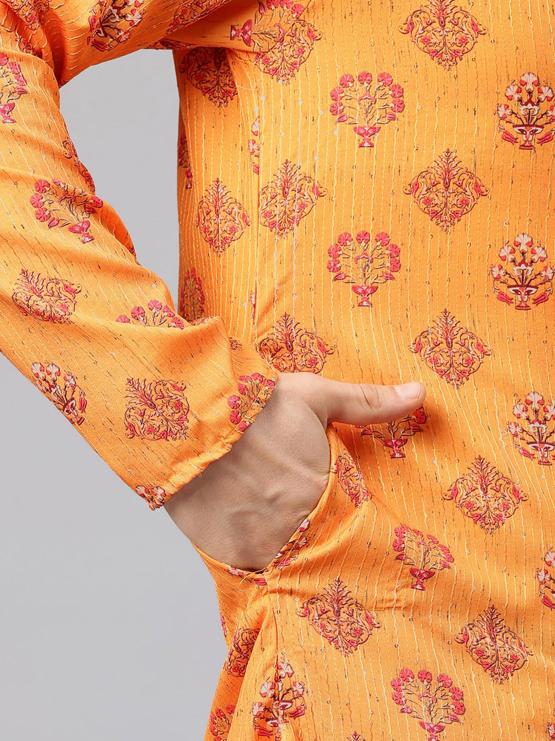 Luxrio Printed Kurta for Men Cotton Blend Linen