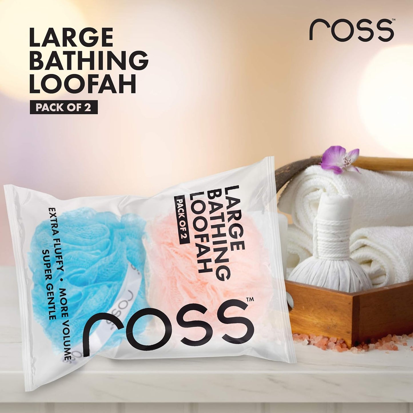 ross Large Bath Loofah Sponge Scrubber Exfoliator