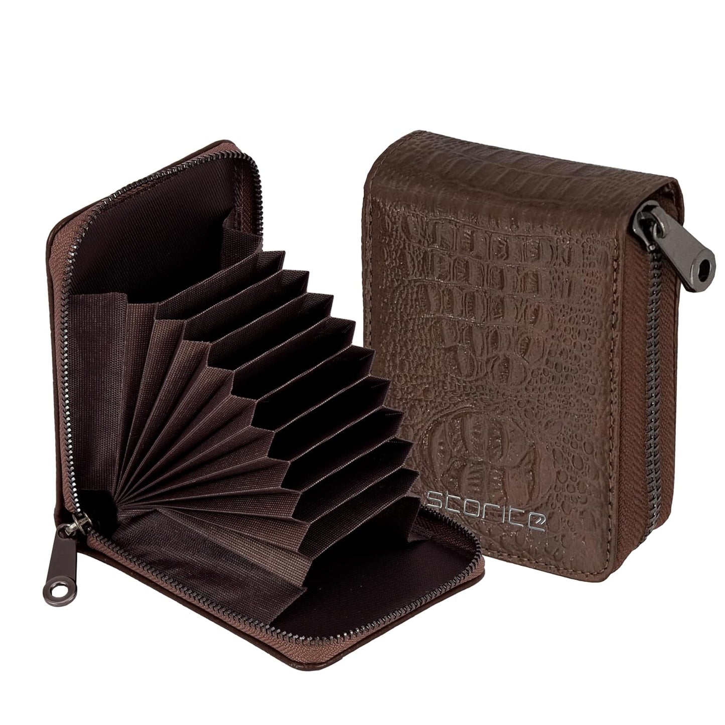 Storite PU Leather 9 Slot Vertical Credit Debit Card