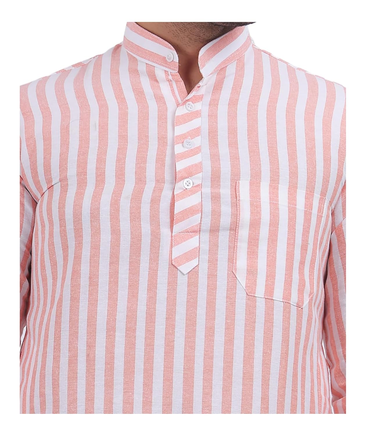 A F COLLECTION STORE Men's Khadi Cotton Striped Casual Long Kurta | Long Sleeves for Men | Regular Fit Cotton Stripedd Long Kurta