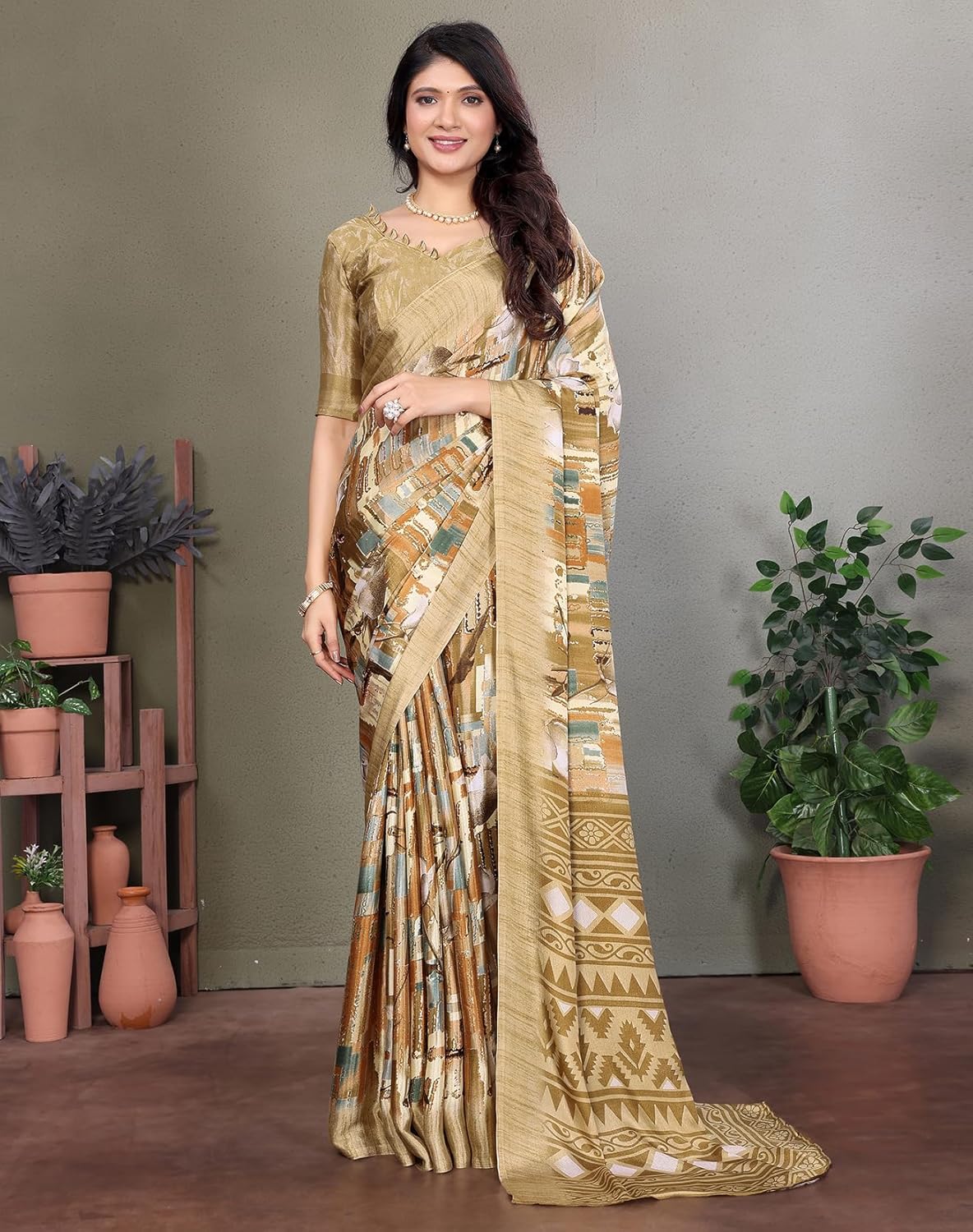 Silk Printed Saree With Blouse Material |saree for Women