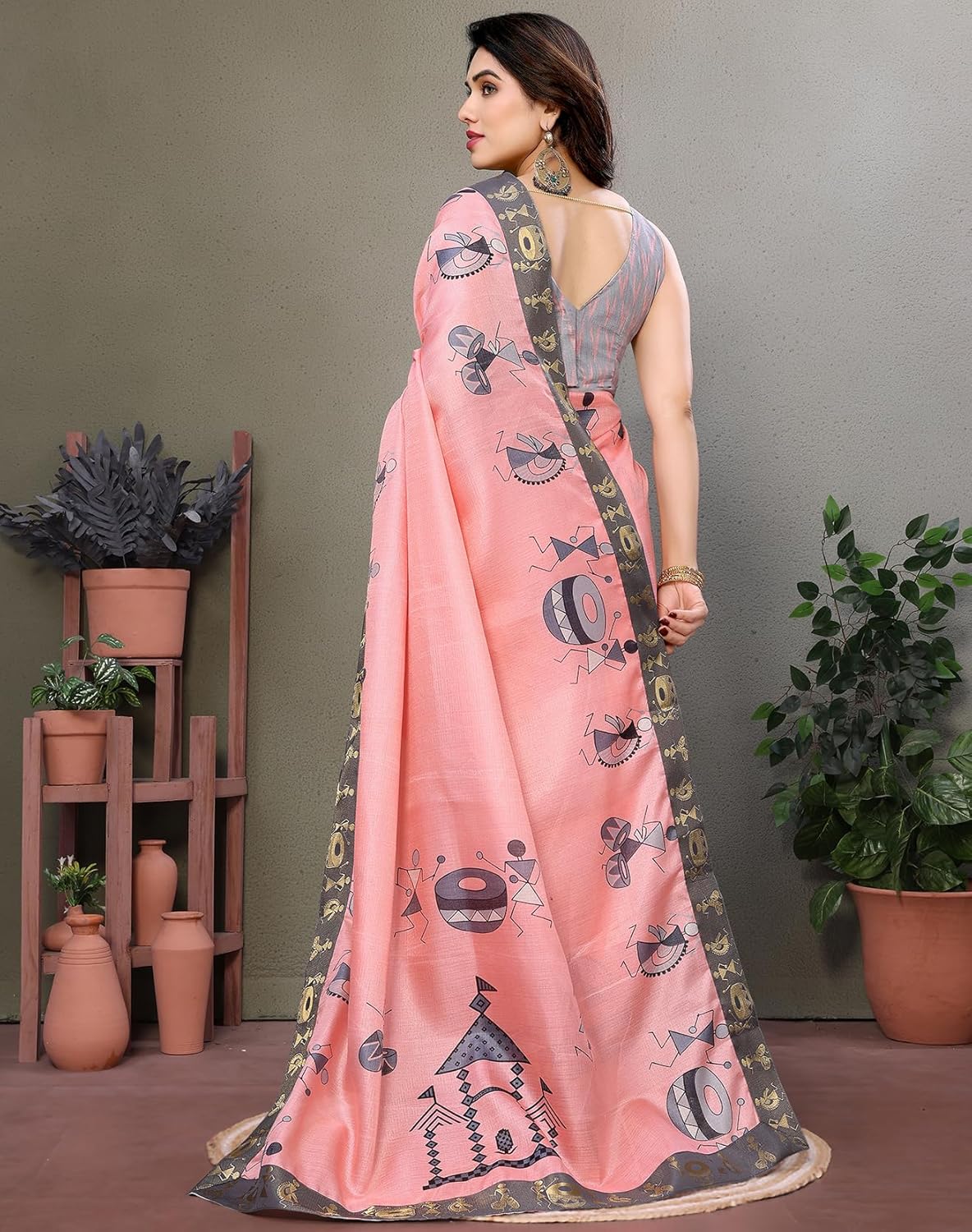Yashika Women's Printed Kalamkari Art Silk Saree