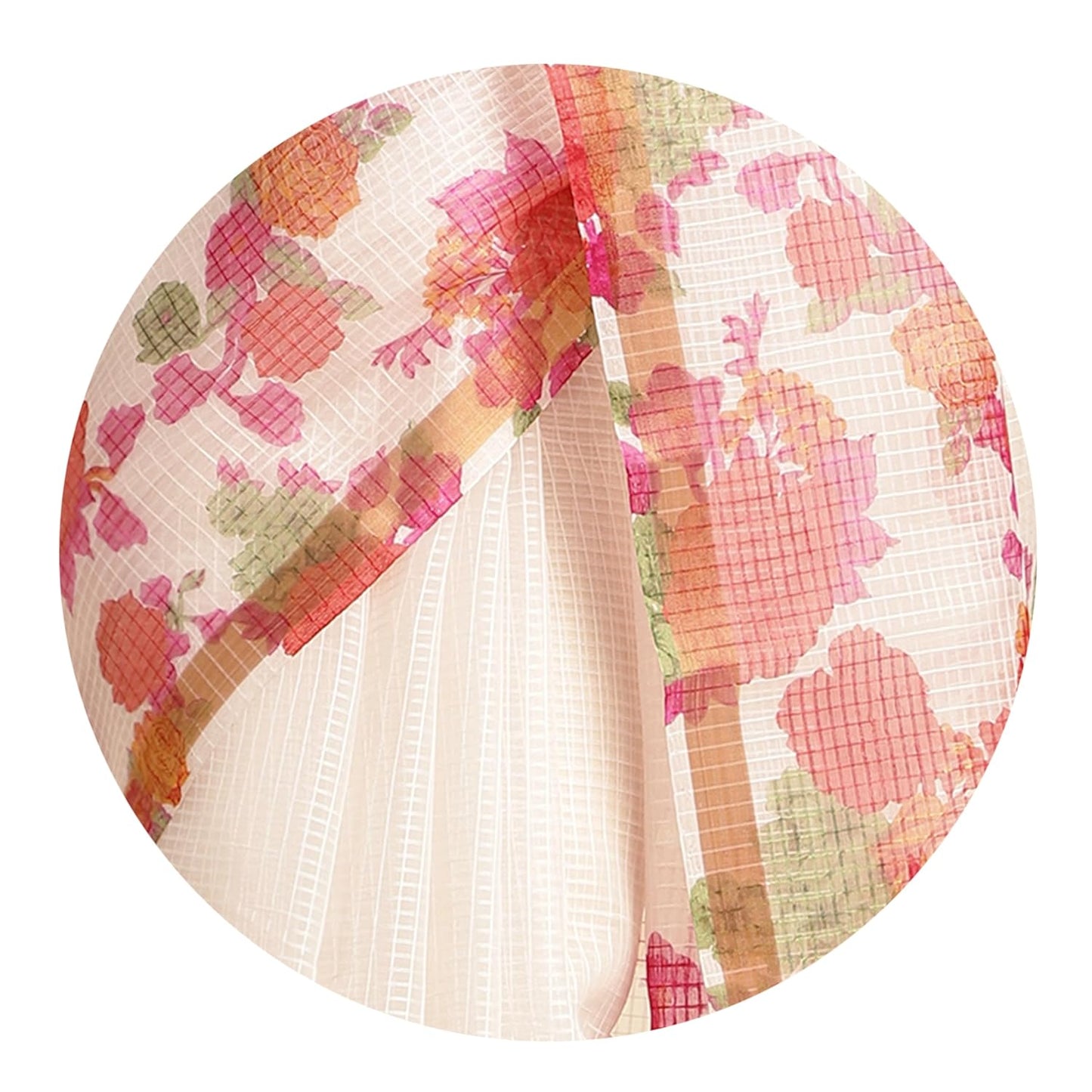 Women's Kota Floral Printed Saree with Blouse Piece