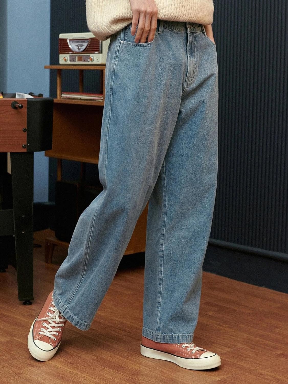 KOTTY Men's Solid Straight Fit/Skinny Fit/Relaxed Fit