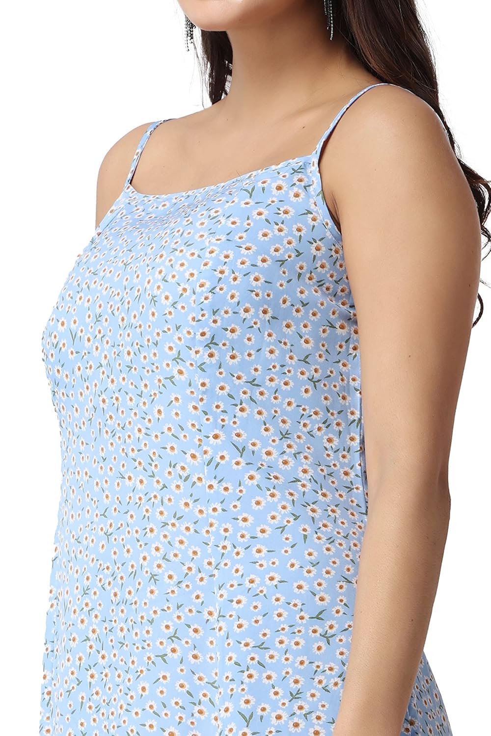 POPWINGS Casual Floral Printed Maxi Length Fit & Flare Dress for Women || Summer Dress for Women || Flare Maxi Dress for Women Stylish || Sleeveless Dress for Women