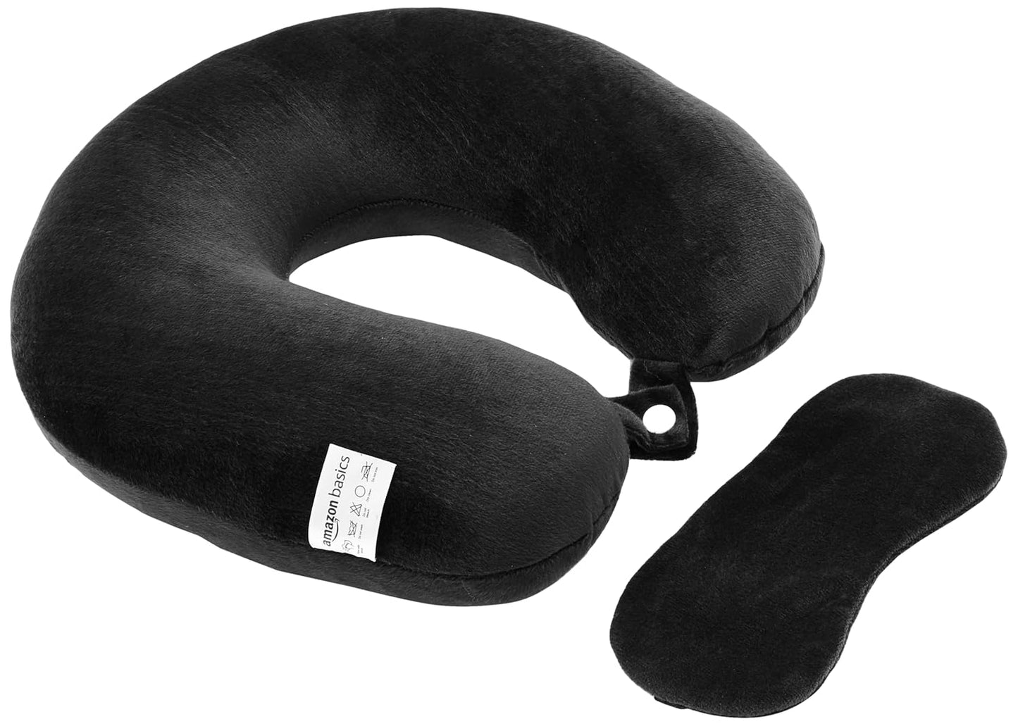 amazon basics Travel Neck Pillow | Soft Velvet Fabric