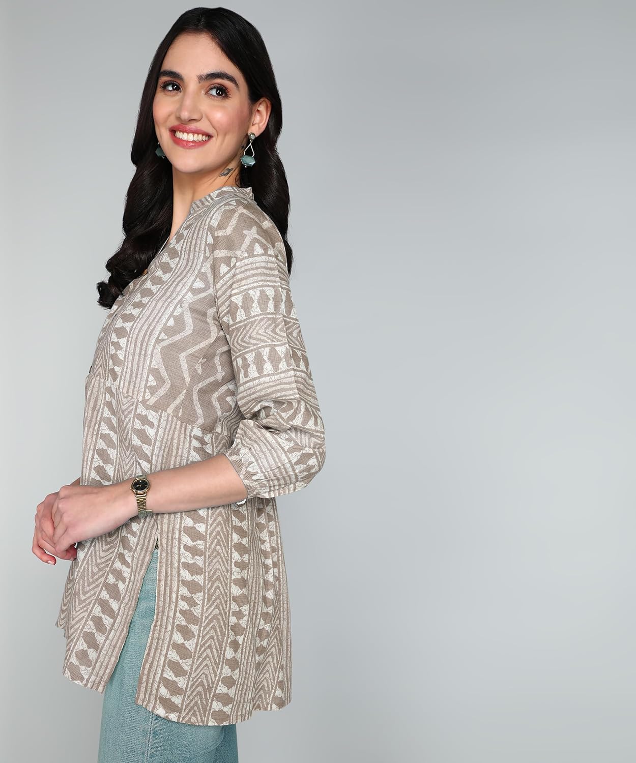 itshe Summer wear Print Cotton Short Kurti for Women