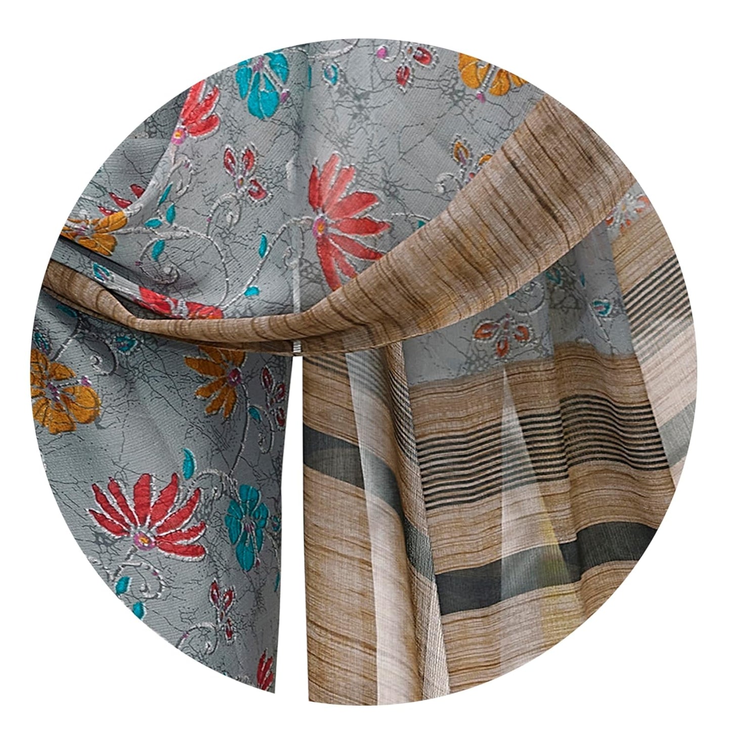 FASHION Floral Printed Saree with Blouse Piece