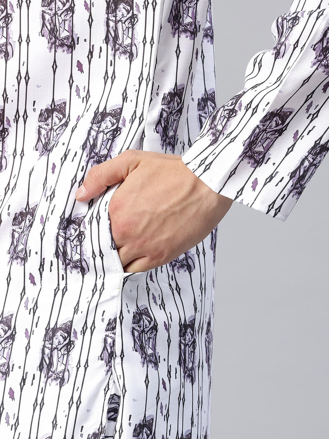 Luxrio Printed Kurta for Men Cotton Blend Linen