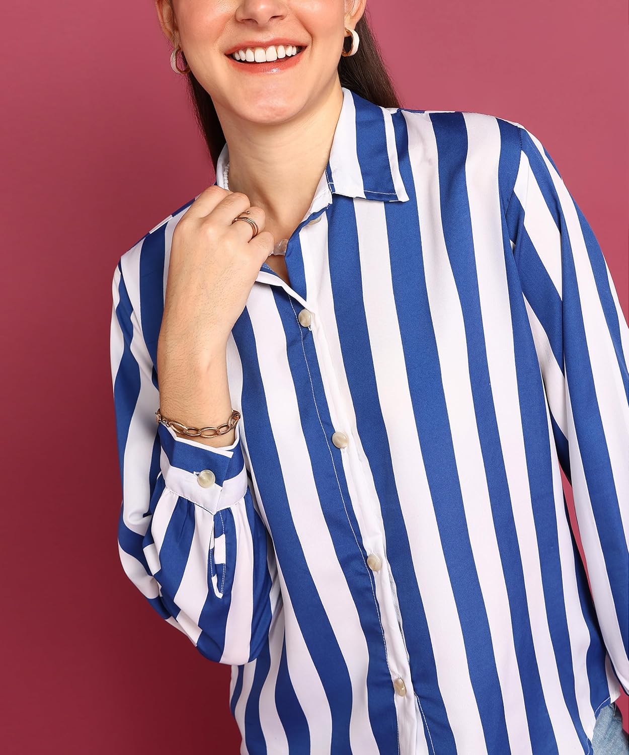 POPWINGS Printed Full-Sleeves Regular-Fit Polyester