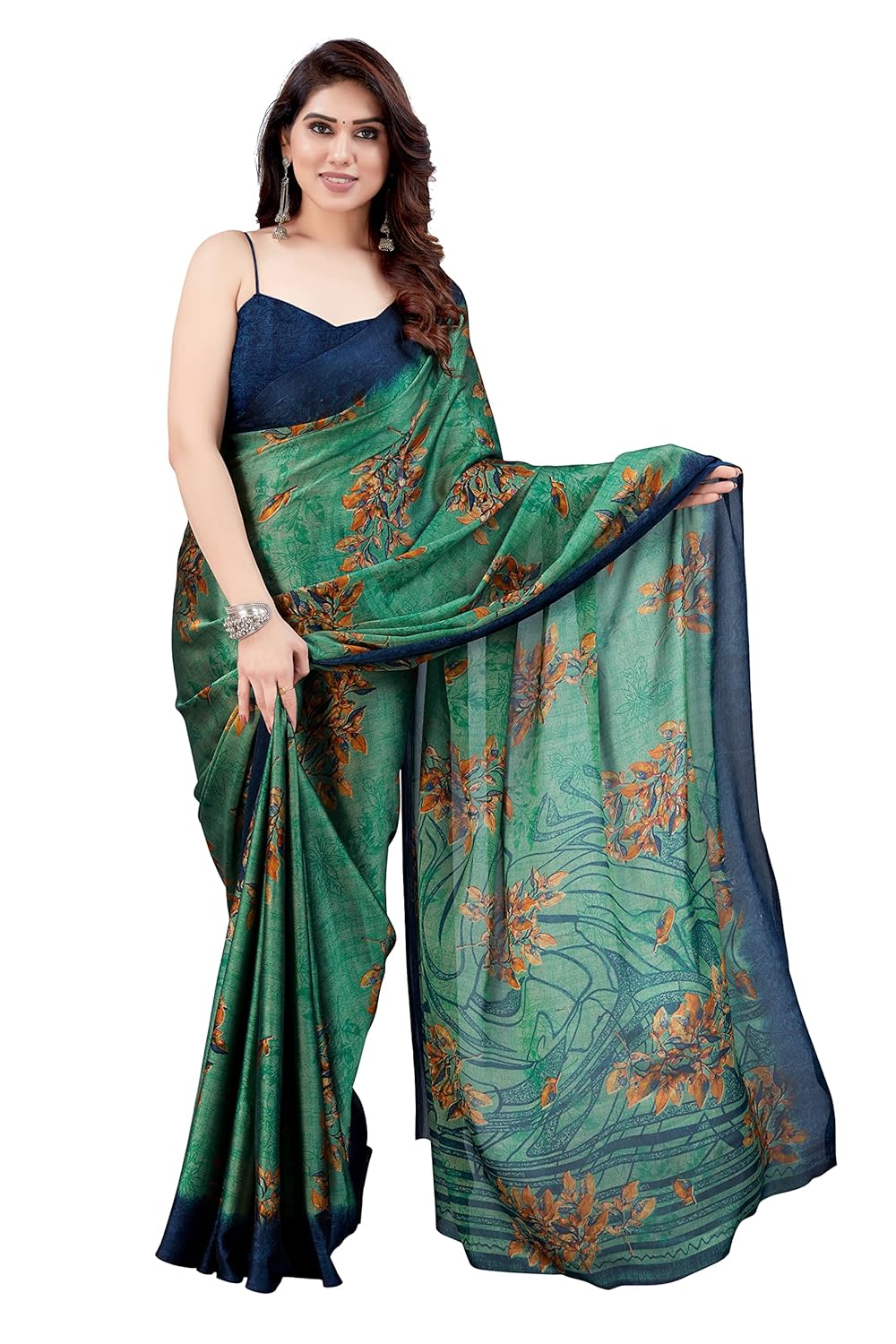 Women's Stylish Chiffon Print Saree with Blouse Piece