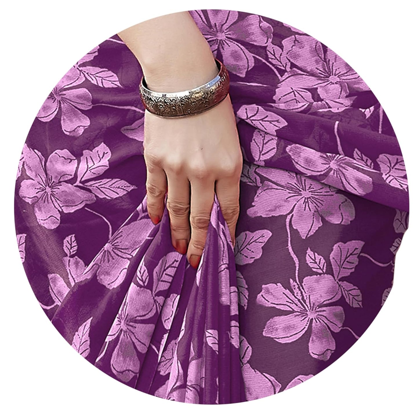 FASHION Floral Printed Saree with Blouse Piece