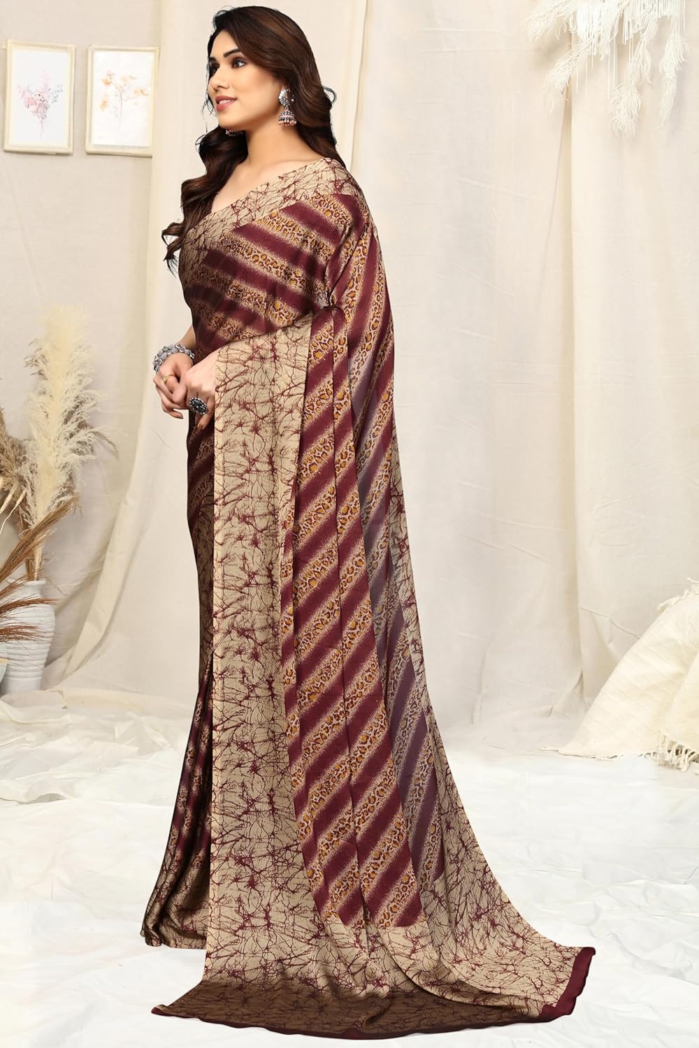 MIRCHI FASHION Women's Saree with Blouse Piece
