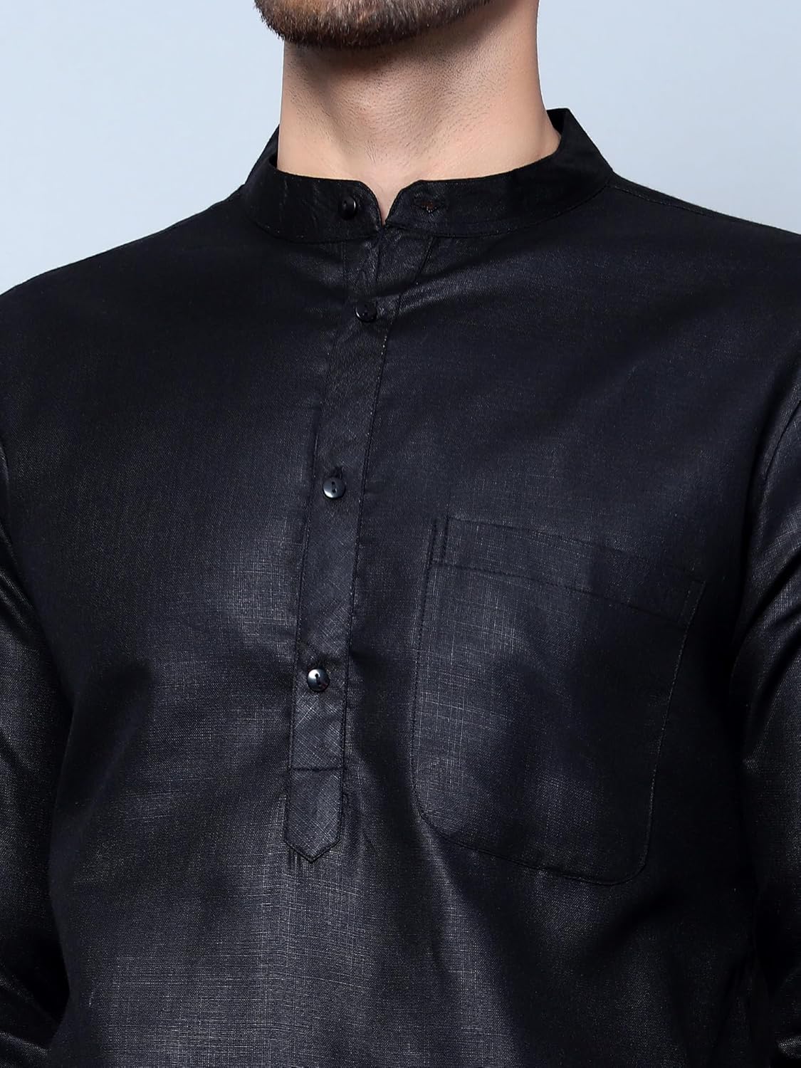 LATEST CHIKAN Men's Cotton Blend Solid Long Kurta