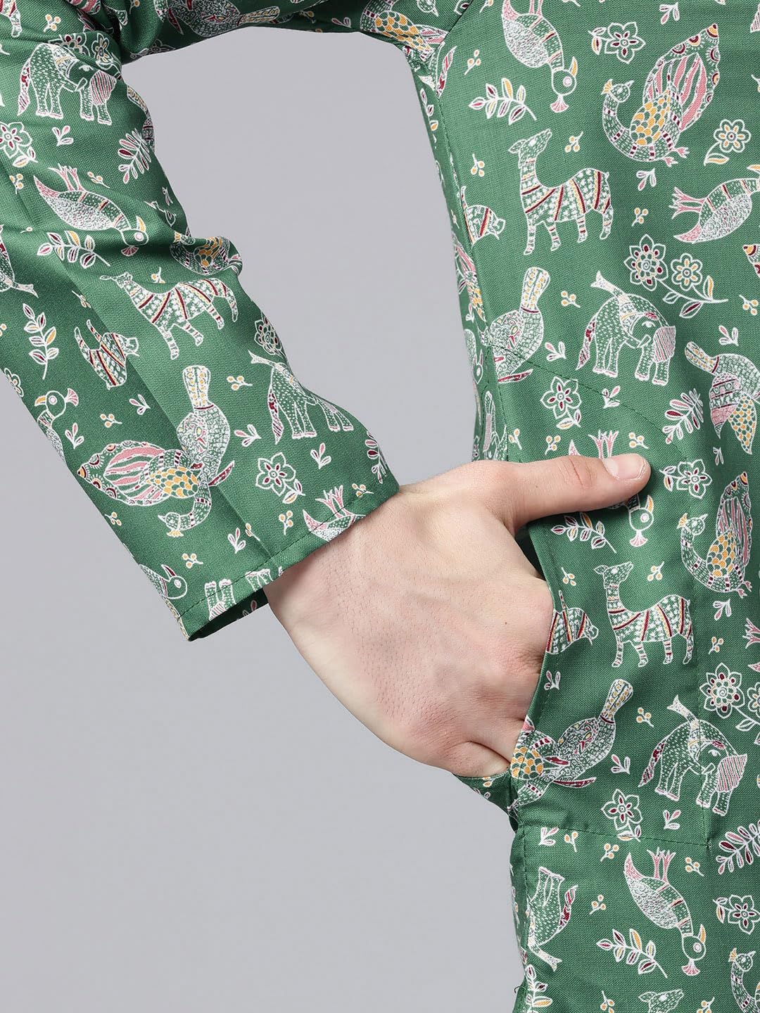 Luxrio Printed Kurta for Men Cotton Blend Linen