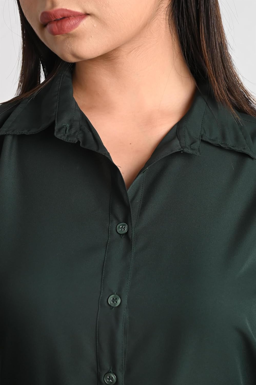 GM SARA Women's Polyester Stylish Regular Fit Button Down Plain Solid Formal Casual Shirts for Women Office Wear