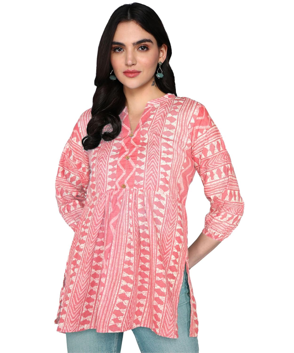itshe Summer wear Print Cotton Short Kurti for Women