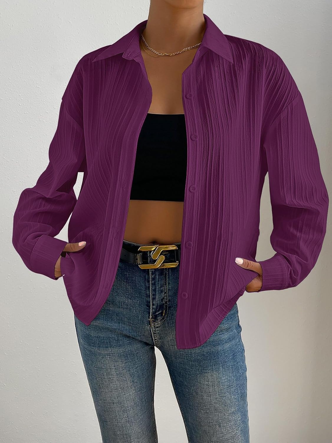 GRECIILOOKS Shirt for Women | Women Shirt | Long Shirt for Women | Shirt Tops for Women | Oversized Shirt for Women