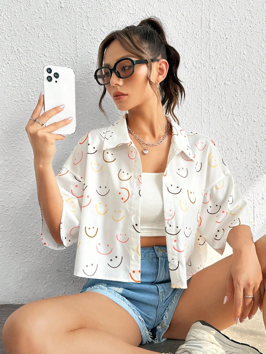 Leriya Fashion Oversized Shirt for Women – Korean Casual Short Sleeve Loose Fit Top | Plus Size Summer Wear for Girls & Women