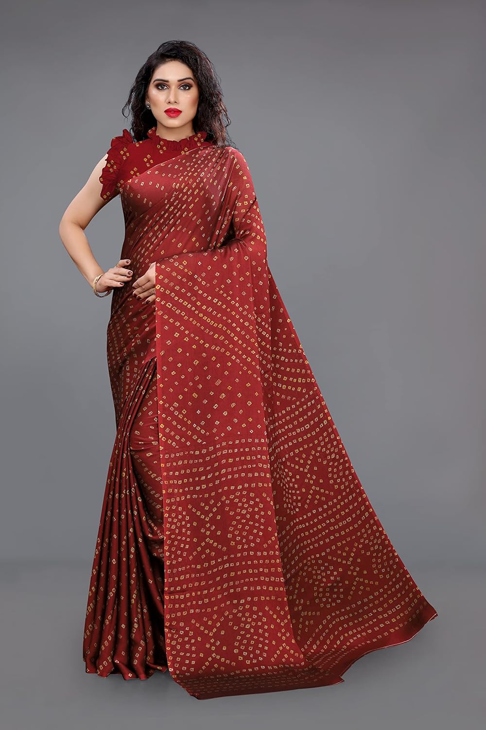Women's Design Printed Saree with Blouse Piece