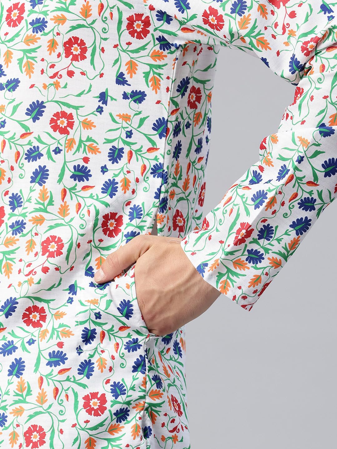 Luxrio Printed Kurta for Men Cotton Blend Linen