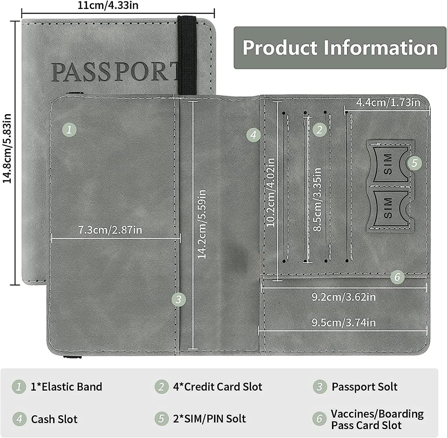 MONJAY Premium Passport Holder Cover Travel Wallet