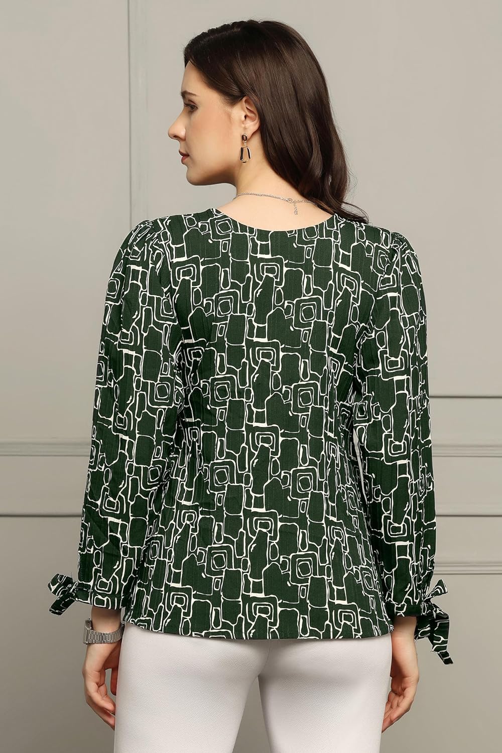Fashion Dream Woman's Cotton Blend Abstract Printed Regular Fit Top - Casual Stylish Top for Women