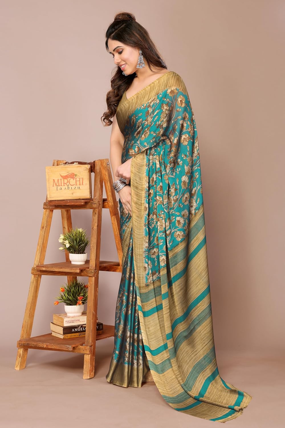 Women's Printed Saree with Blouse Piece