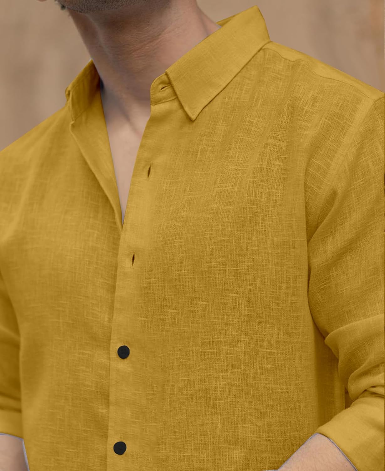 Men's Solid Linen Cotton Shirt | Casual | Plain