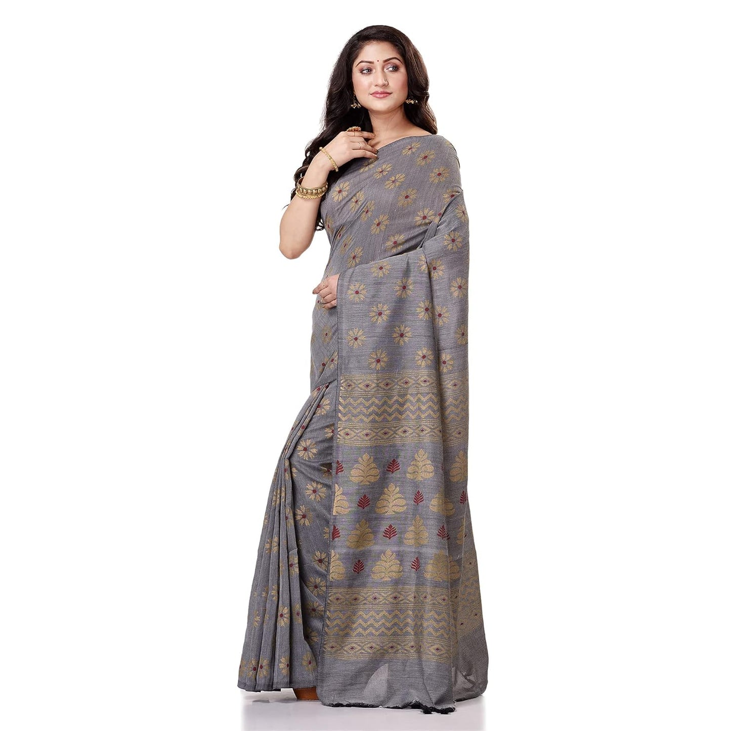 Women`sl Tant Work Design Soft Saree With Blouse Piece