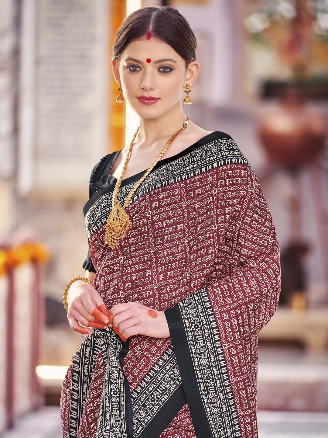 Women's Bhagalpuri Silk Ethnic Motif Printed Saree