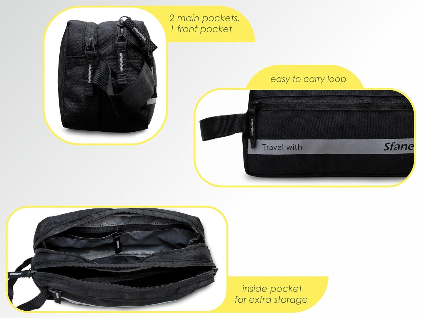 Sfane Toiletry Bag for Men & Women Makeup Pouch
