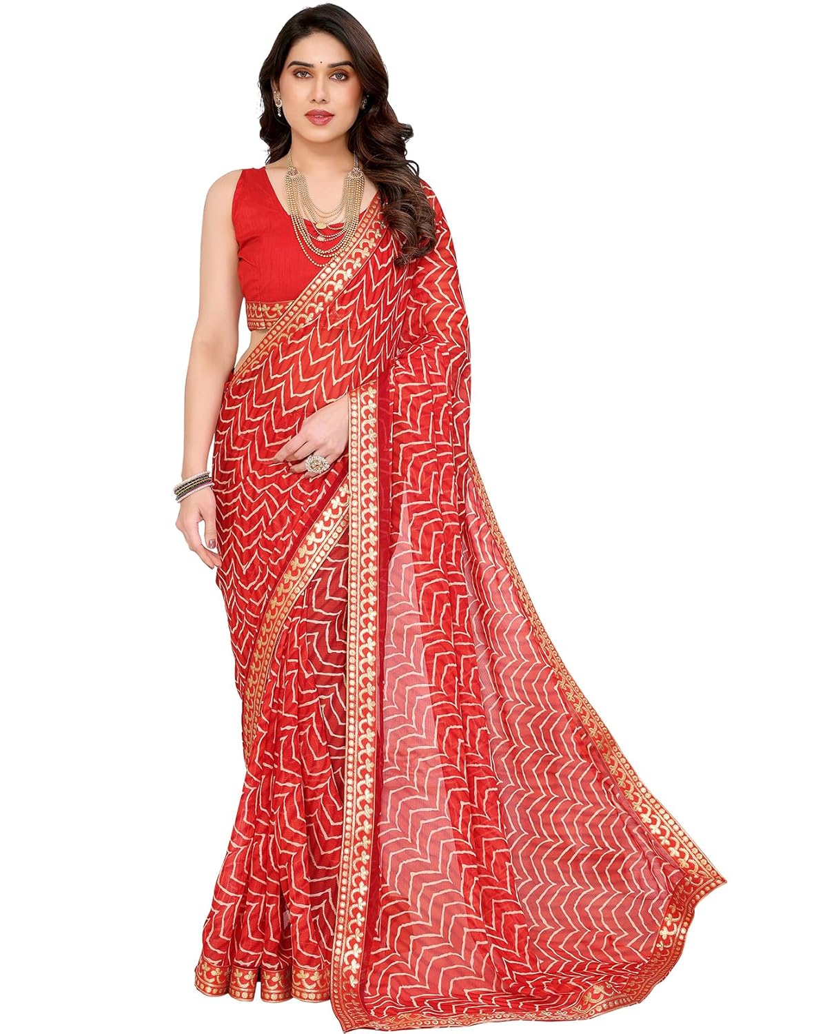 Yashika Women's Printed Georgette Printed Saree