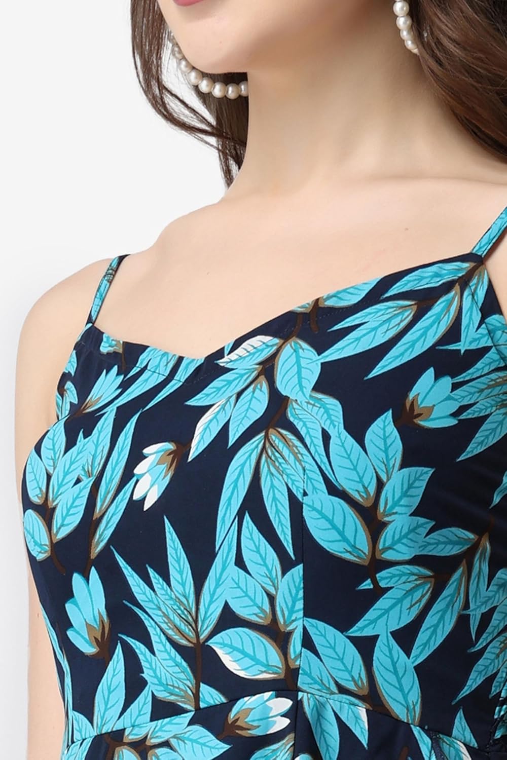 POPWINGS Casual Floral Printed Maxi Length Fit & Flare Dress for Women || Summer Dress for Women || Flare Maxi Dress for Women Stylish || Sleeveless Dress for Women