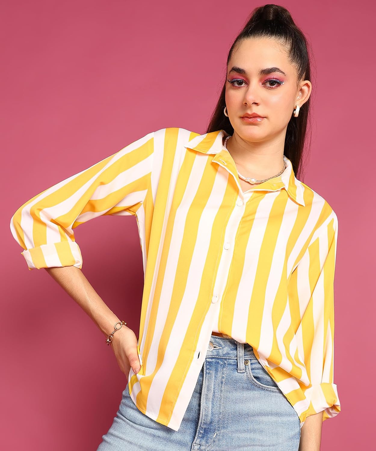 POPWINGS Printed Full-Sleeves Regular-Fit Polyester