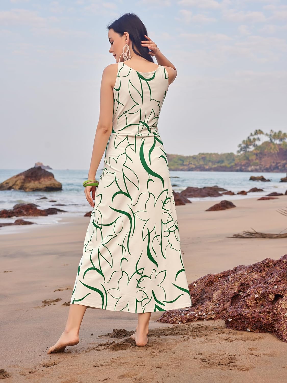 PURVAJA Women’s Twisted Maxi Length Dress