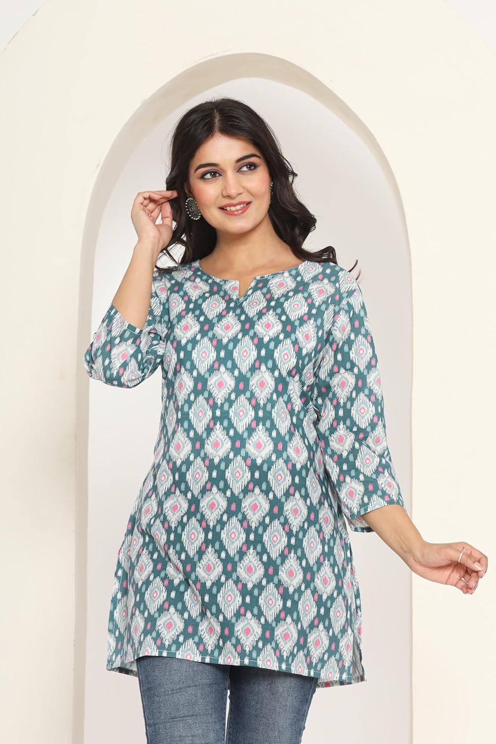 COTTBELLE Women's Wear Printed Cotton Short Kurta