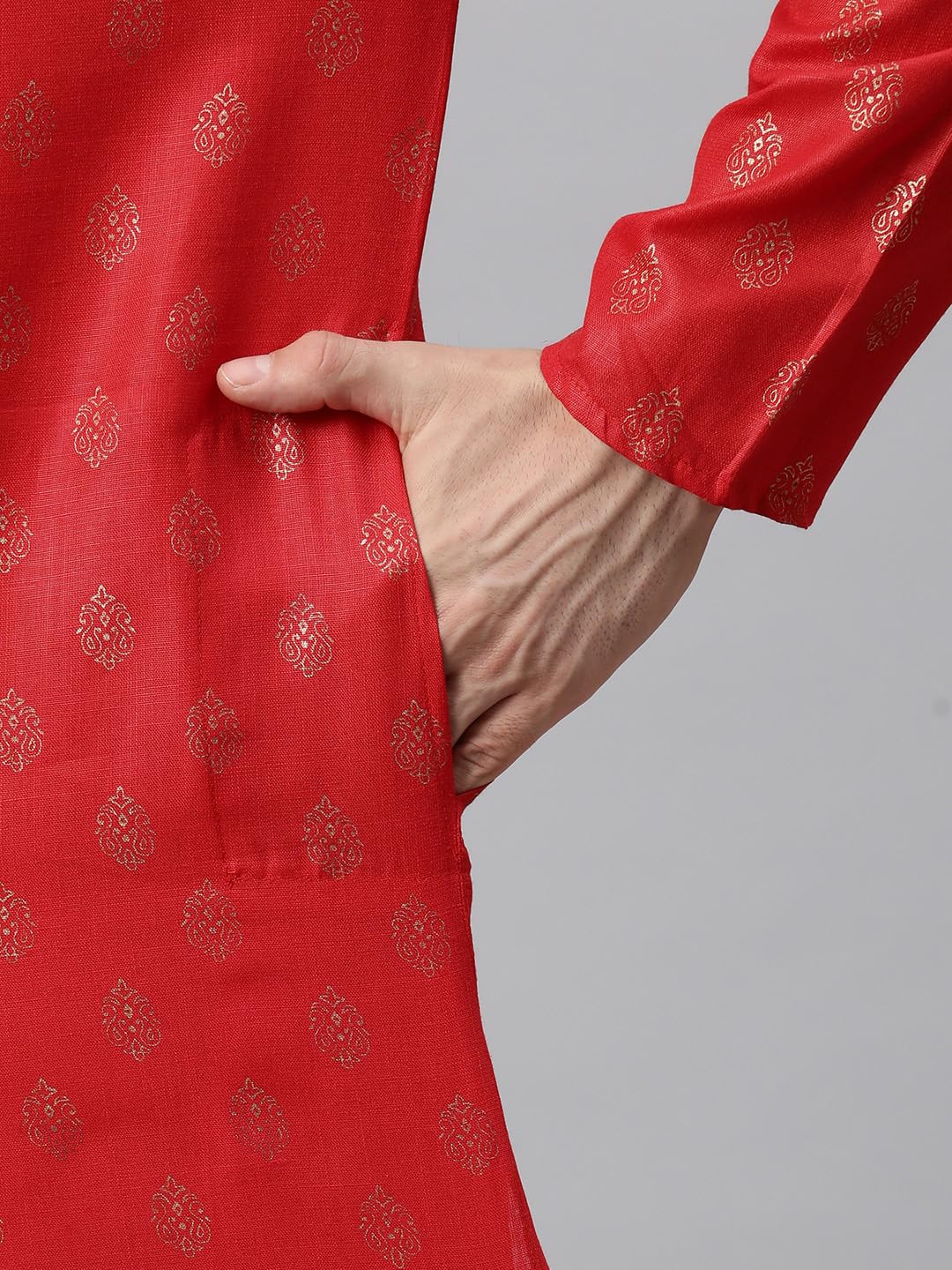 Luxrio Kurta for Men Cotton Blend Printed Regular Fit