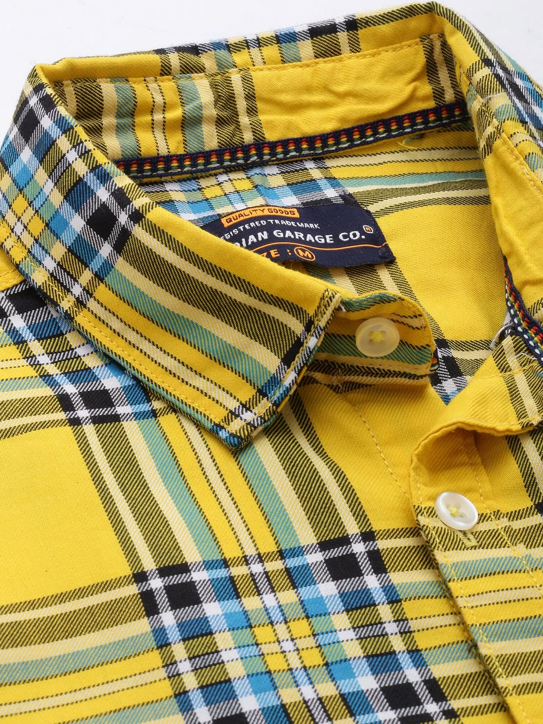 The Indian Garage Co Men's Cotton Slim Fit Checkered