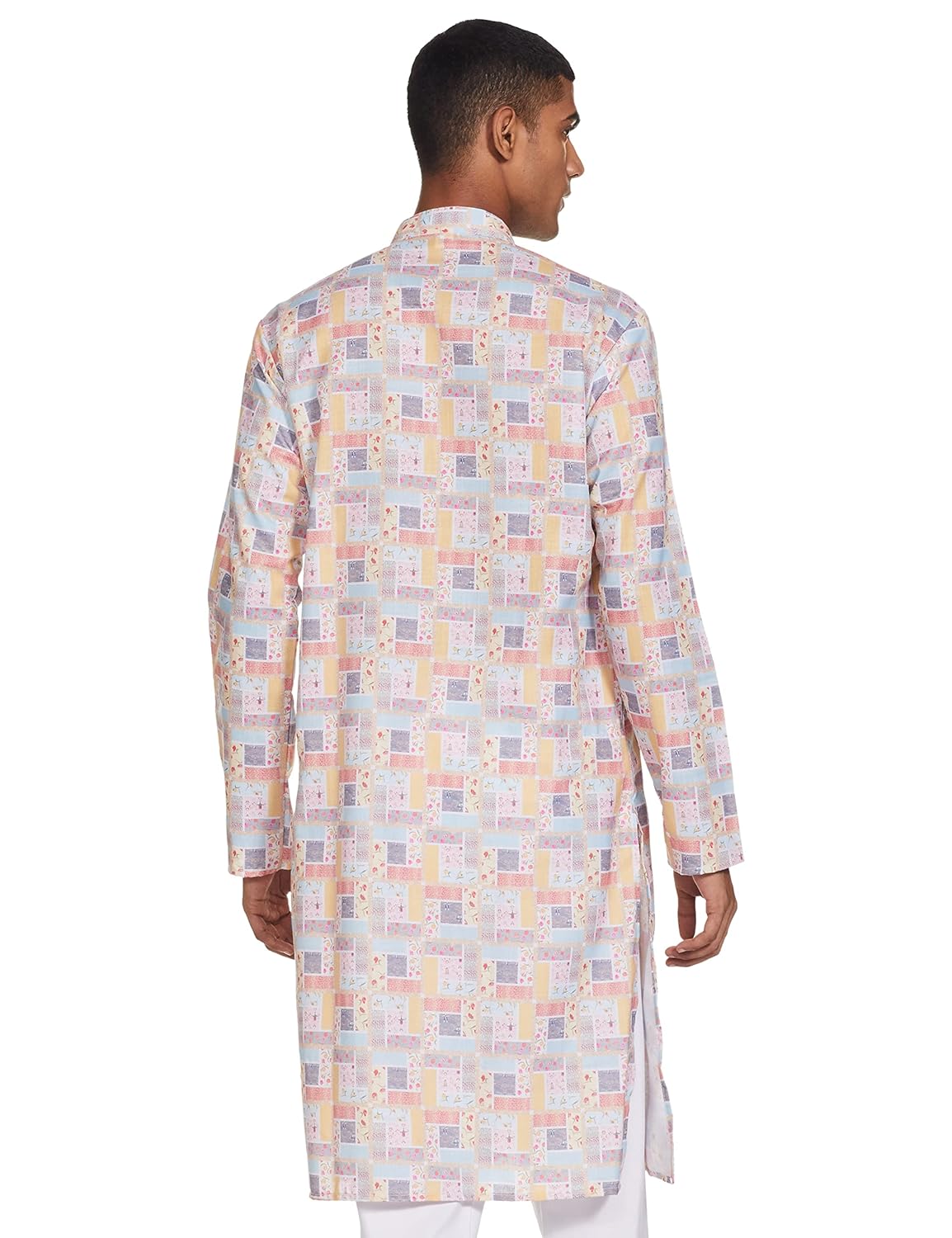 Luxrio Kurta for Men Cotton Blend Long Printed Straight Fit