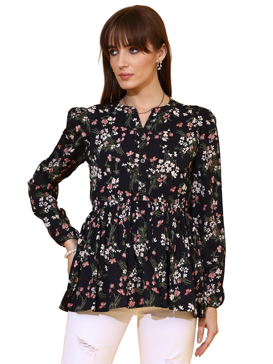 Sheetal Associates Women's Top Shirt Stylish Trendy for Girls | Floral Printed Top | Lightweight Day Comfort
