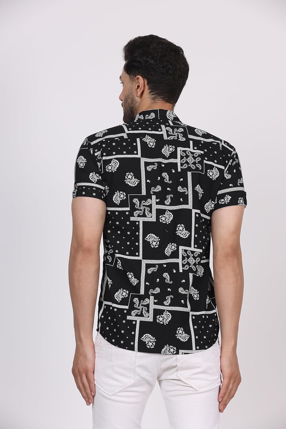 CVC Men's Regular Fit Half Sleeve Printed Shirt