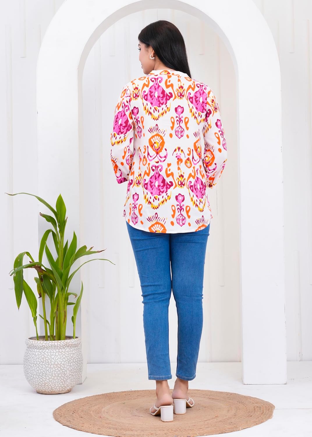 Lamenda Fashions Floral Printed Shirt Style Top