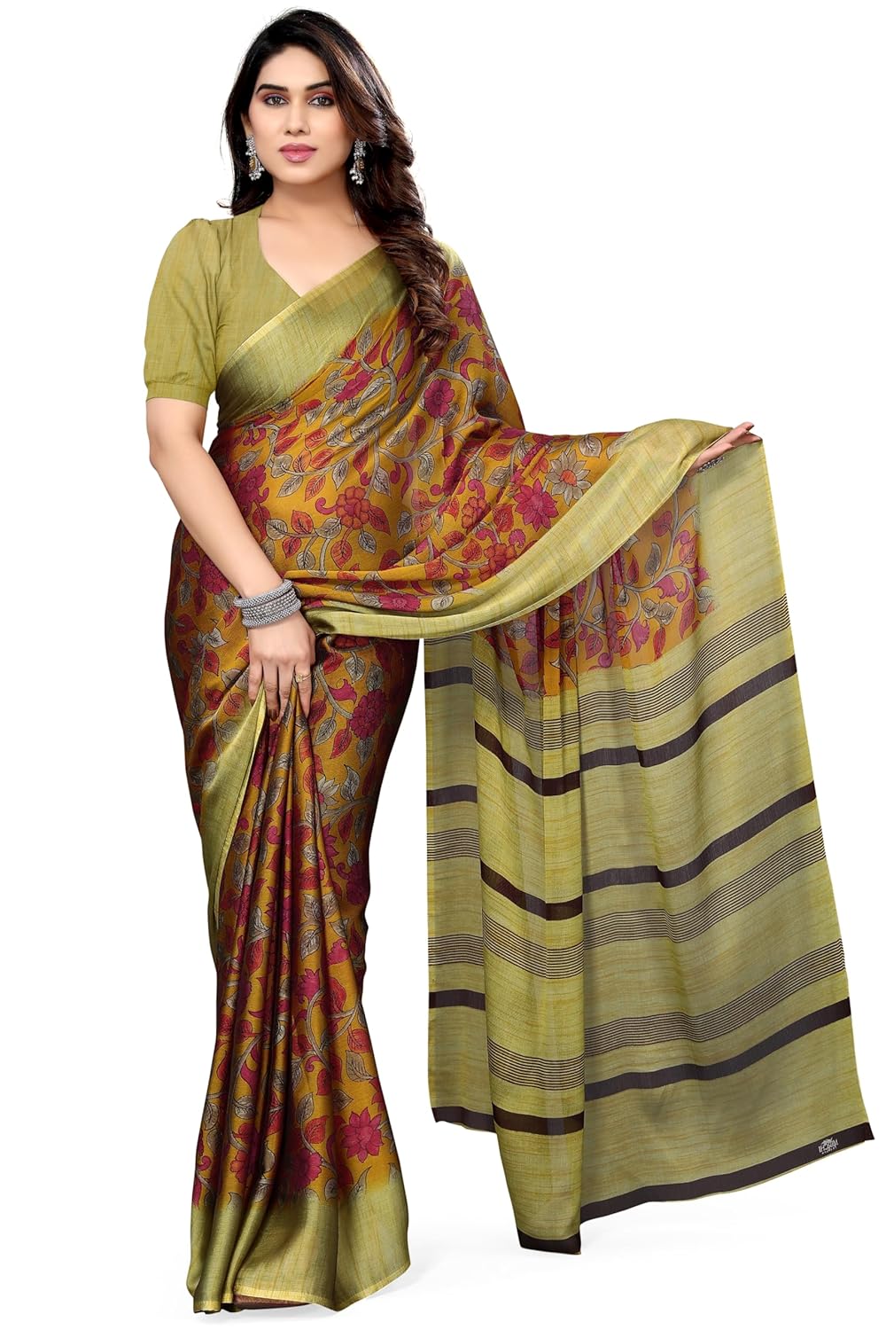 Floral Printed Saree with Blouse Piece