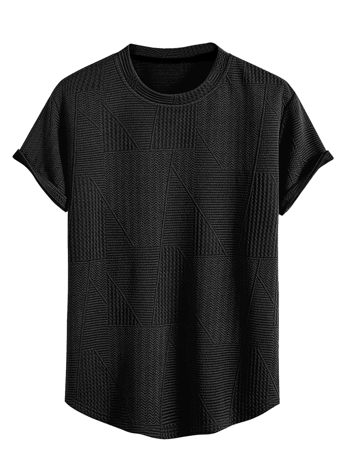 GRECIILOOKS T Shirt for Men Cotton | Textured Oversized