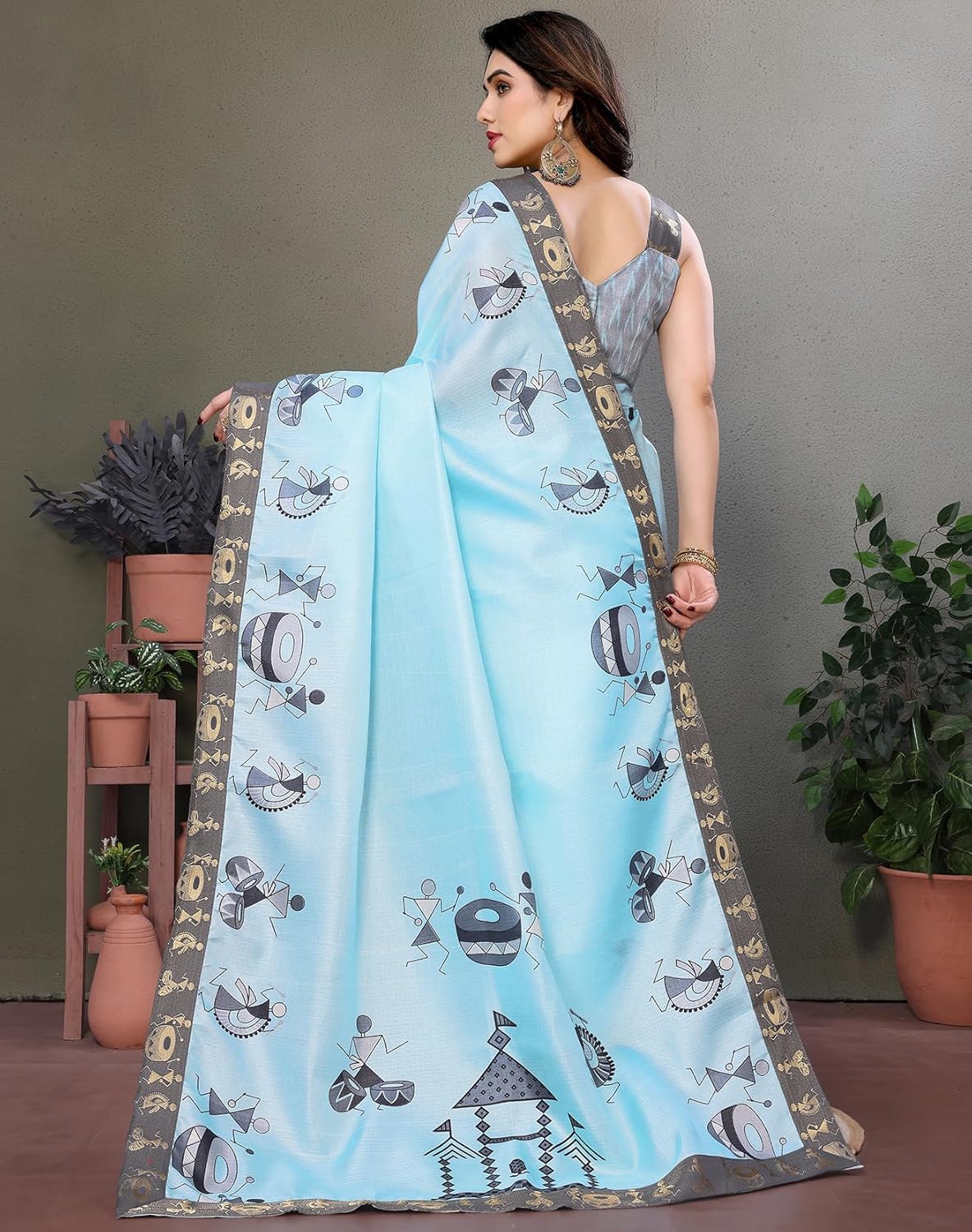 Yashika Women's Printed Kalamkari Art Silk Saree