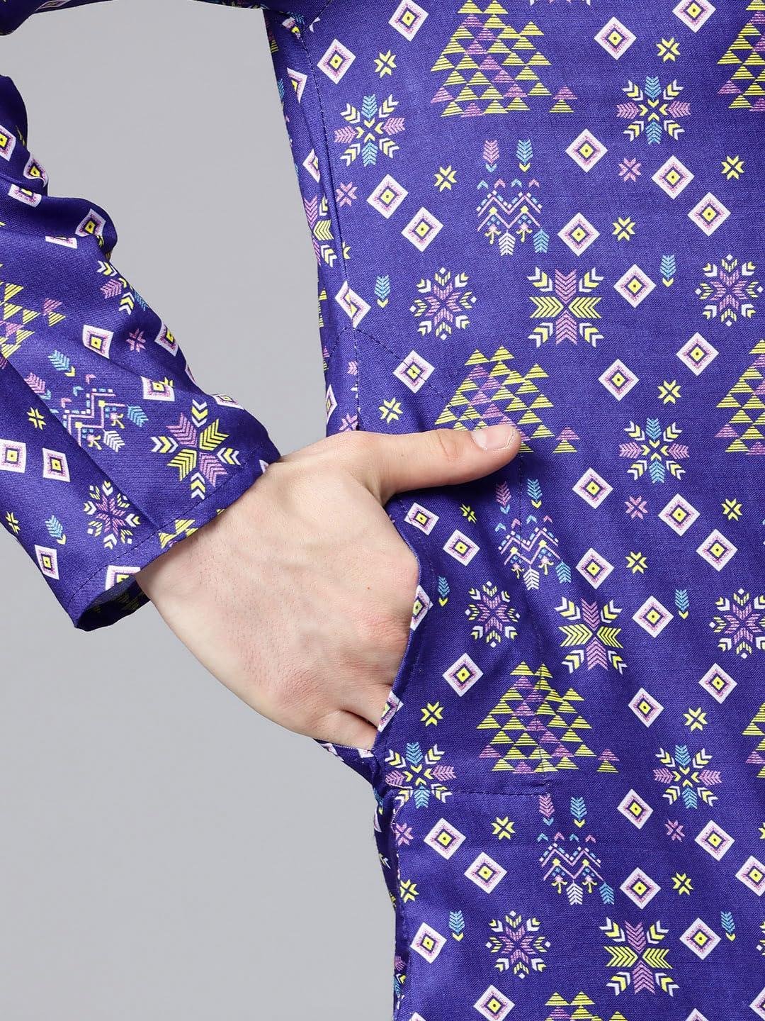 Luxrio Printed Kurta for Men Cotton Blend Linen