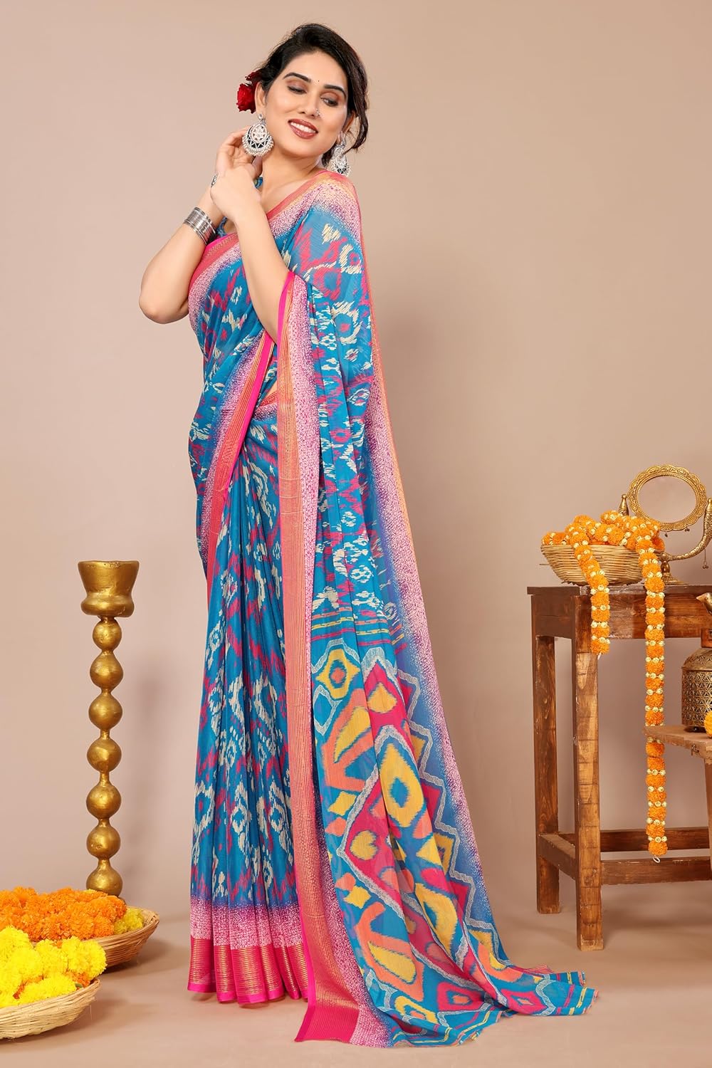 MIRCHI FASHION Women's Saree with Blouse Piece