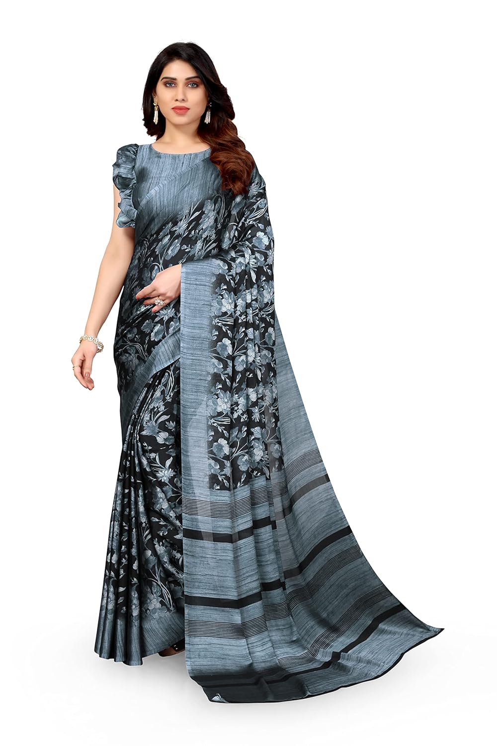 Women's Printed Saree with Blouse Piece