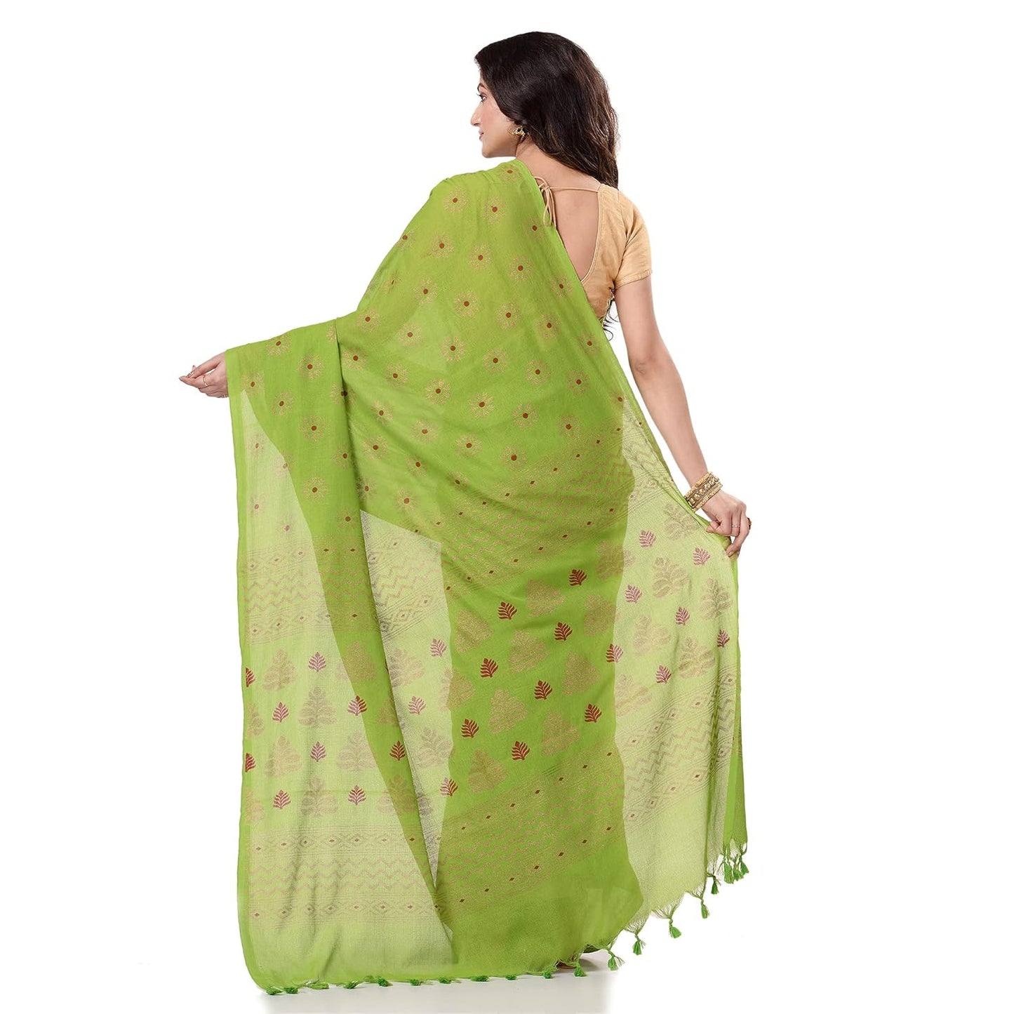 Women`sl Tant Work Design Soft Saree With Blouse Piece
